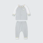 Bộ quần áo sơ sinh La Pomme dài tay cúc thẳng ngỗng con