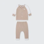 Bộ quần áo sơ sinh La Pomme dài tay cúc thẳng ngỗng con