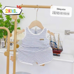 Bộ Quần Áo Sơ Sinh Unchi Ba Lỗ Kẻ Phối Màu