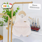 Bộ Quần Áo Sơ Sinh Unchi Ba Lỗ Kẻ Phối Màu