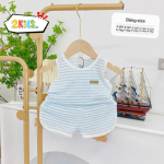 Bộ Quần Áo Sơ Sinh Unchi Ba Lỗ Kẻ Phối Màu