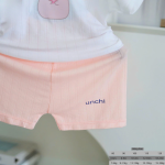 Bộ Quần Áo Sơ Sinh Unchi Cộc Tay Trắng Phối Màu Họa Tiết