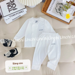 Combo 3 Bộ Quần Áo Sơ Sinh Unchi Dài Tay Cài Lệch Màu Dễ Thương