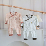 Combo 3 Bộ Quần Áo Sơ Sinh Unchi Dài Tay Sợi Tre In Hoạ Tiết