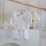Combo 3 Bộ Quần Áo Sơ Sinh Unchi Dài Tay Sợi Tre In Hoạ Tiết
