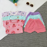 Combo 3 bộ cộc tay thun tăm kết hợp họa tiết