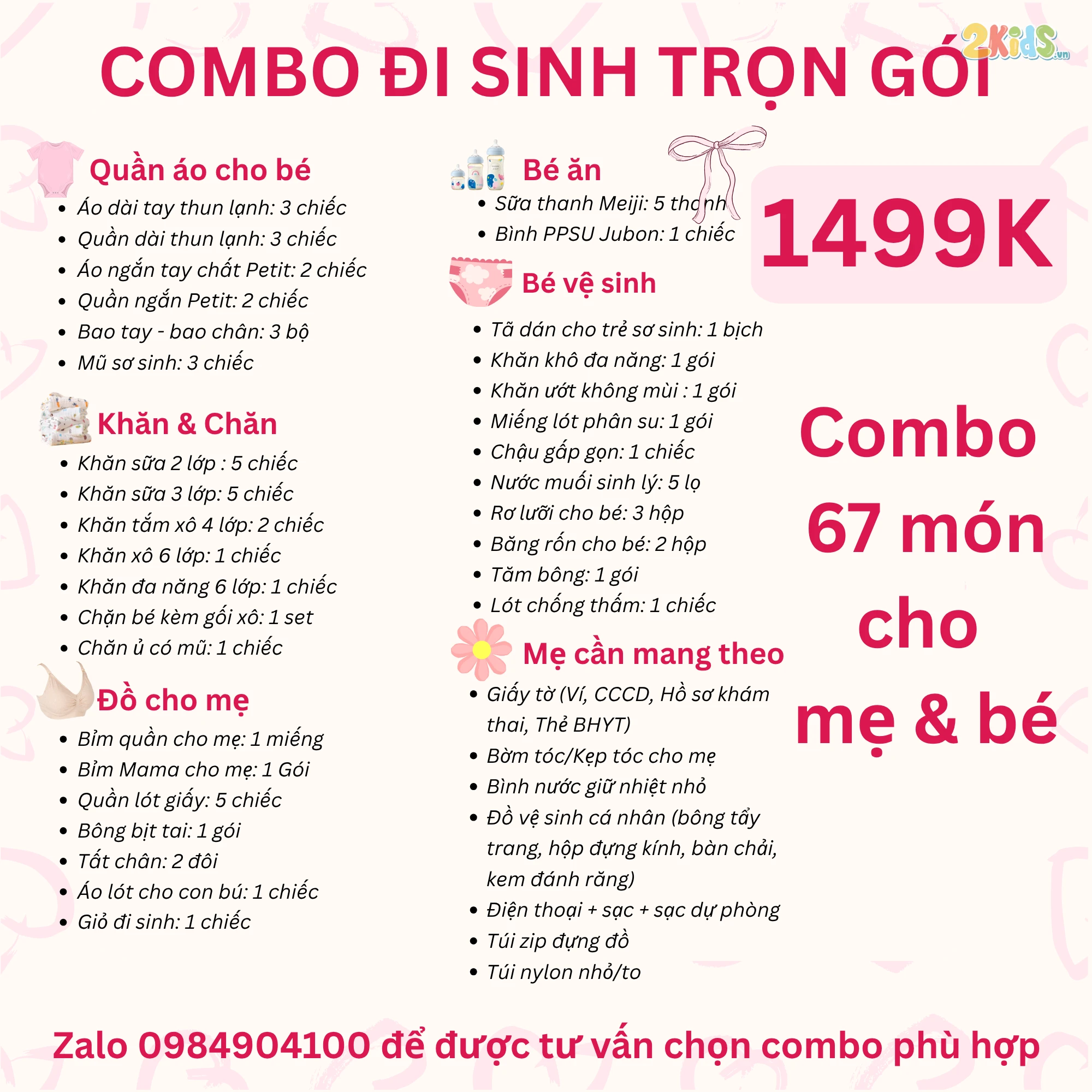 Combo đi sinh gói cơ bản