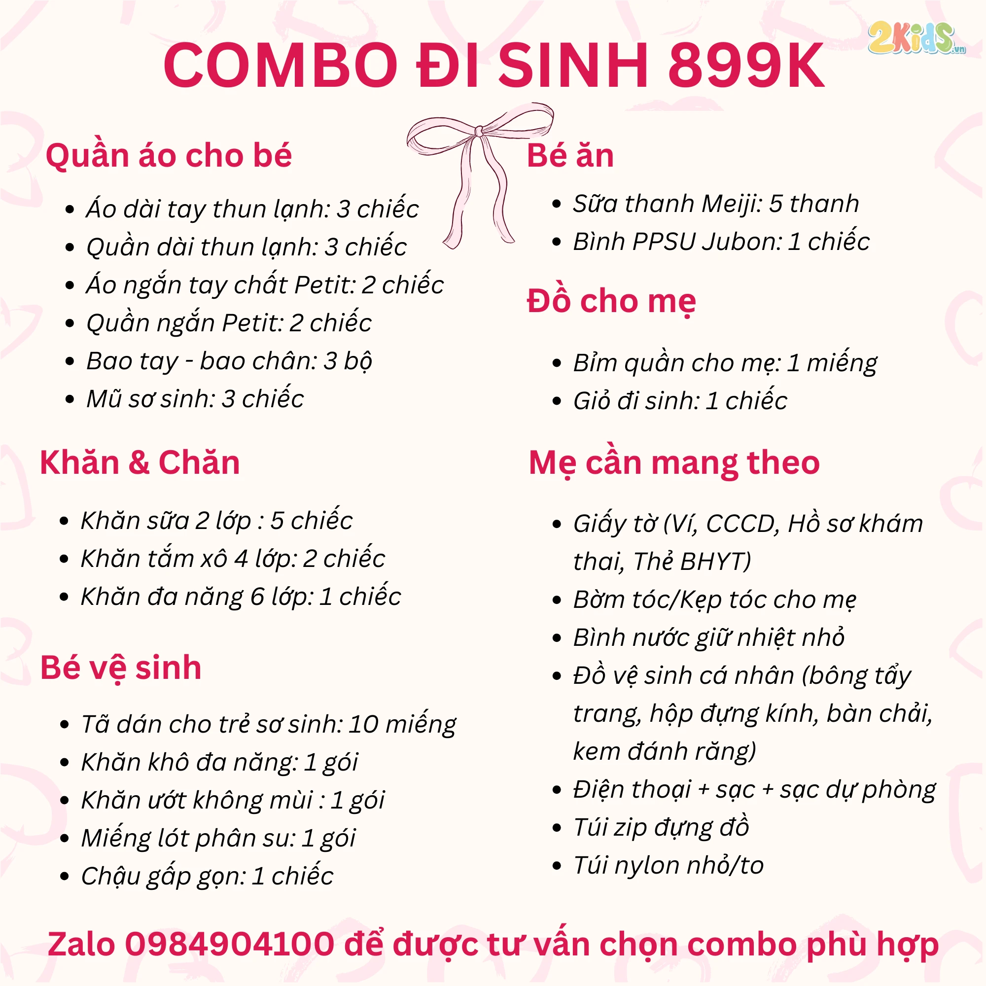 Combo Đi Sinh Đầy Đủ Tiết Kiệm
