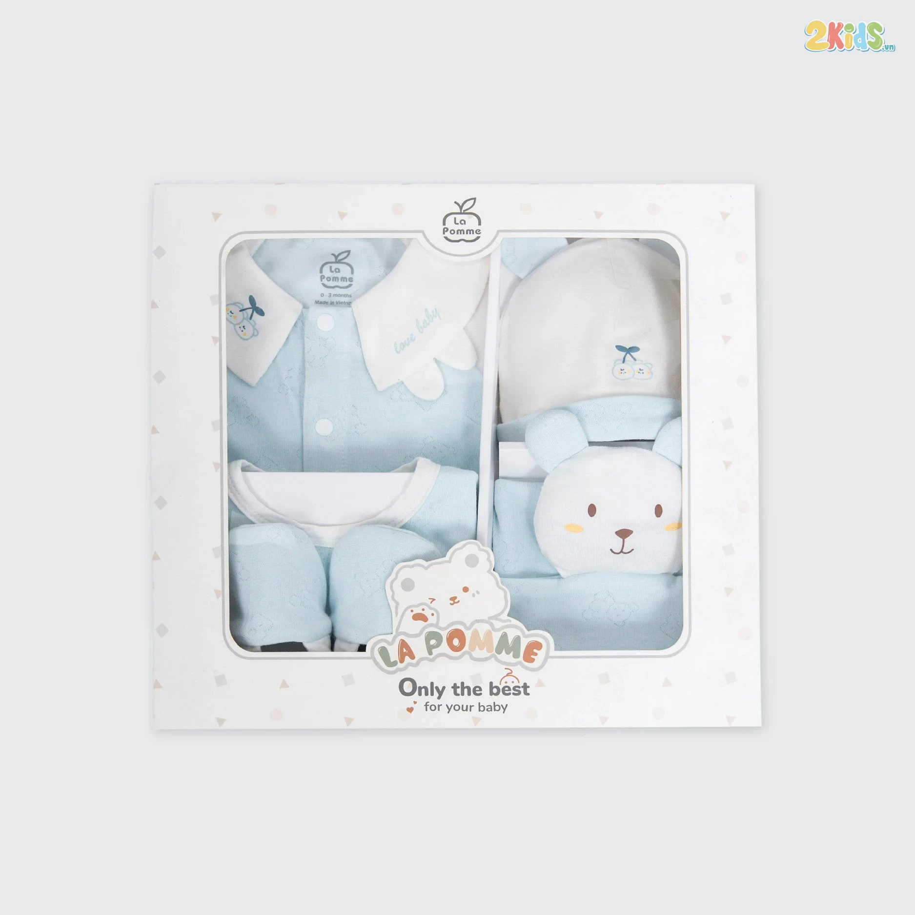 Quà tặng sơ sinh La Pomme Gấu Cherry - Bộ body