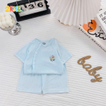 Bộ Quần Áo Sơ Sinh Unchi Cộc Tay Bamboo Vân Nổi