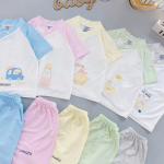 Combo 3 Bộ Quần Áo Sơ Sinh Unchi Cộc Tay Unchi Cài Chéo Xinh Xắn