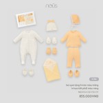 Set quà tặng sơ sinh 9 chi tiết Nous in họa tiết phối vàng
