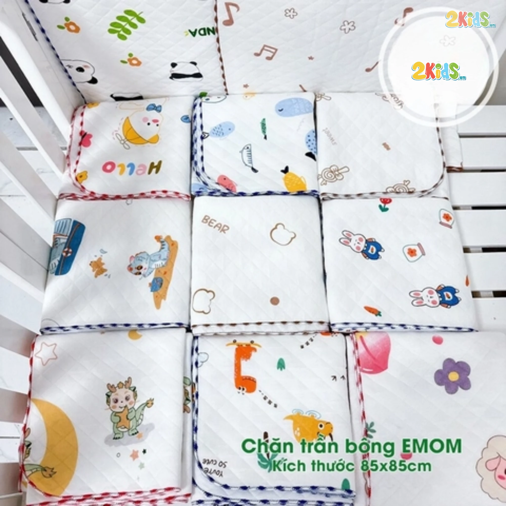 Chăn trần bông EMOM 85x85cm