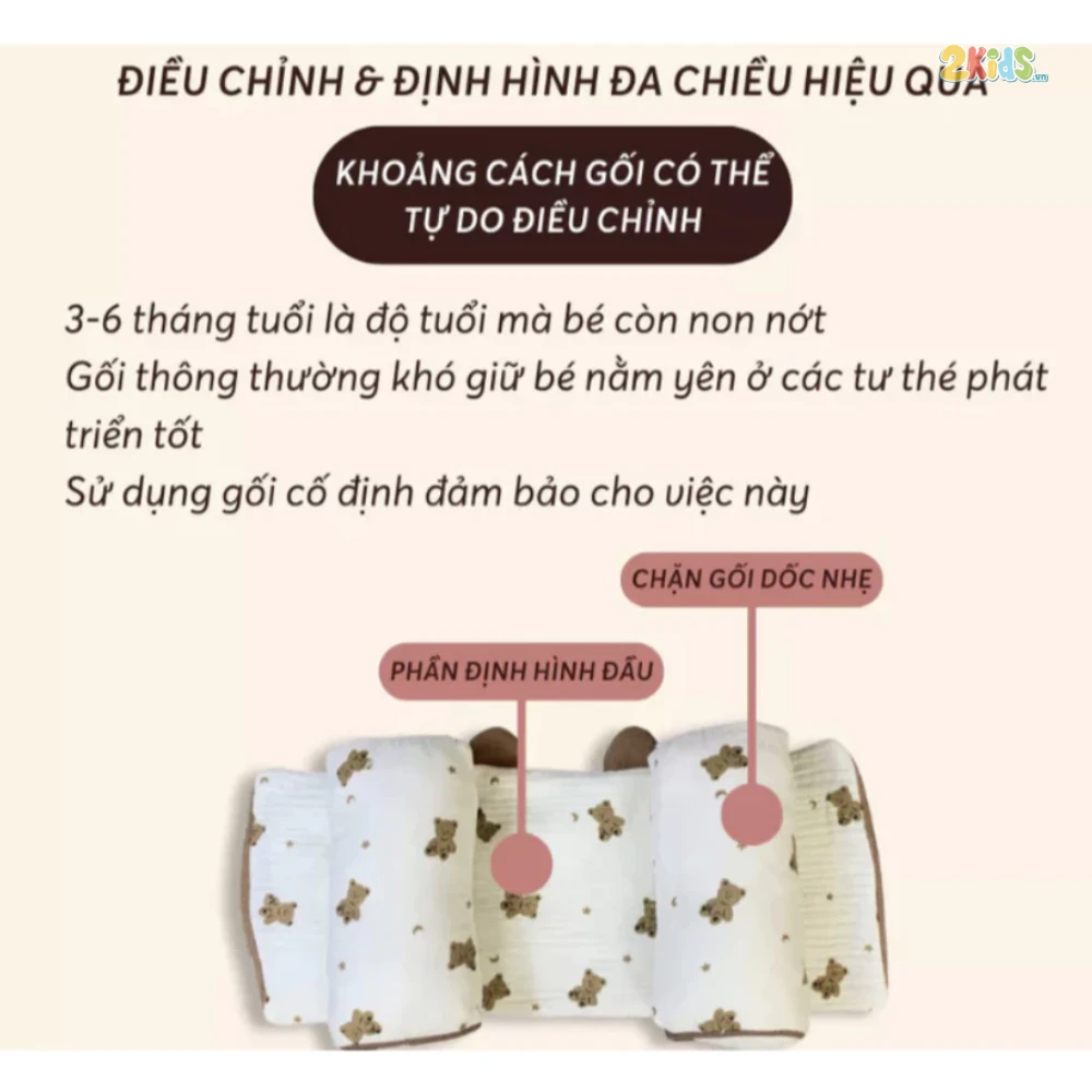 Gối định hình đầu chống méo Unbee xô Muslin