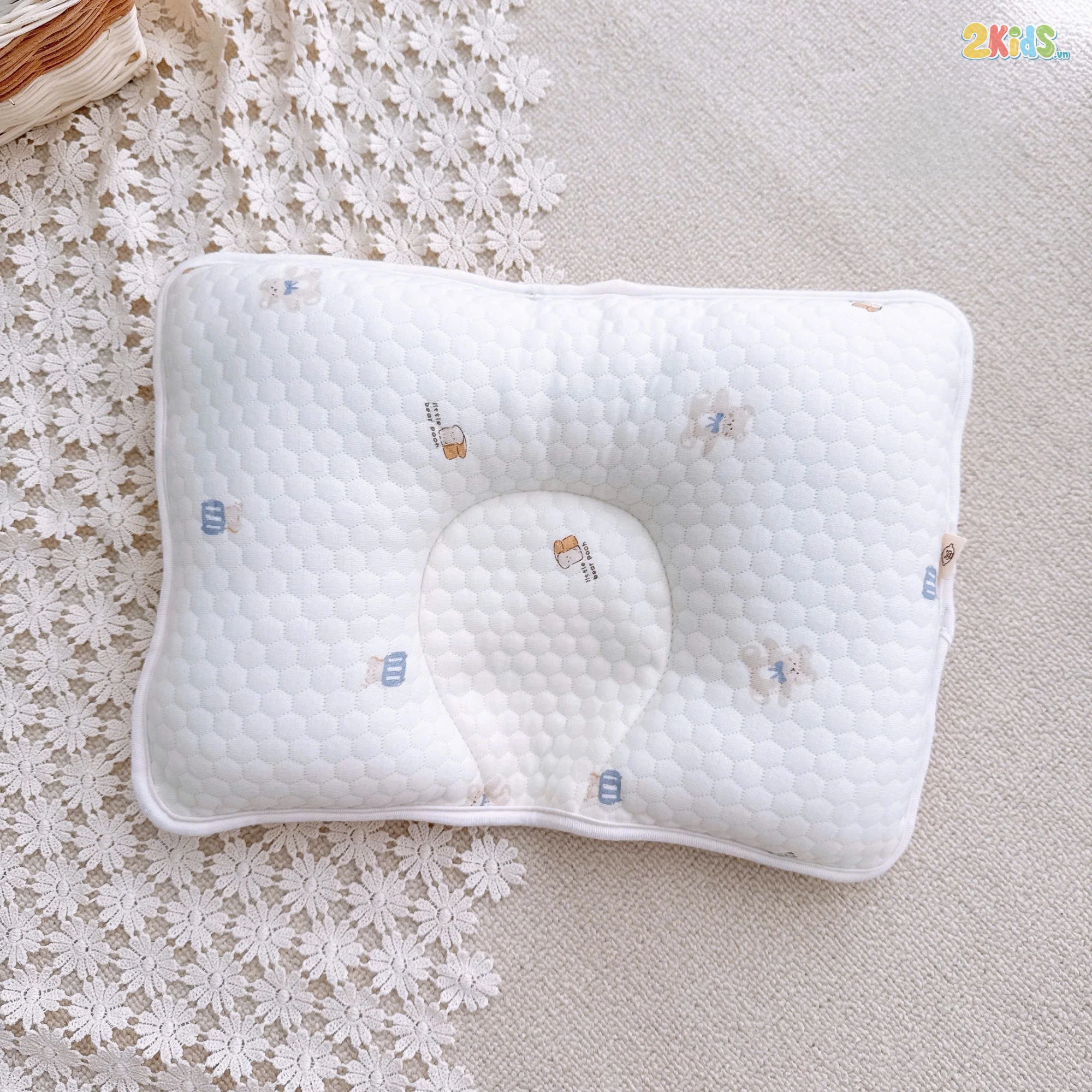 Gối lõm sơ sinh Win chống méo đầu