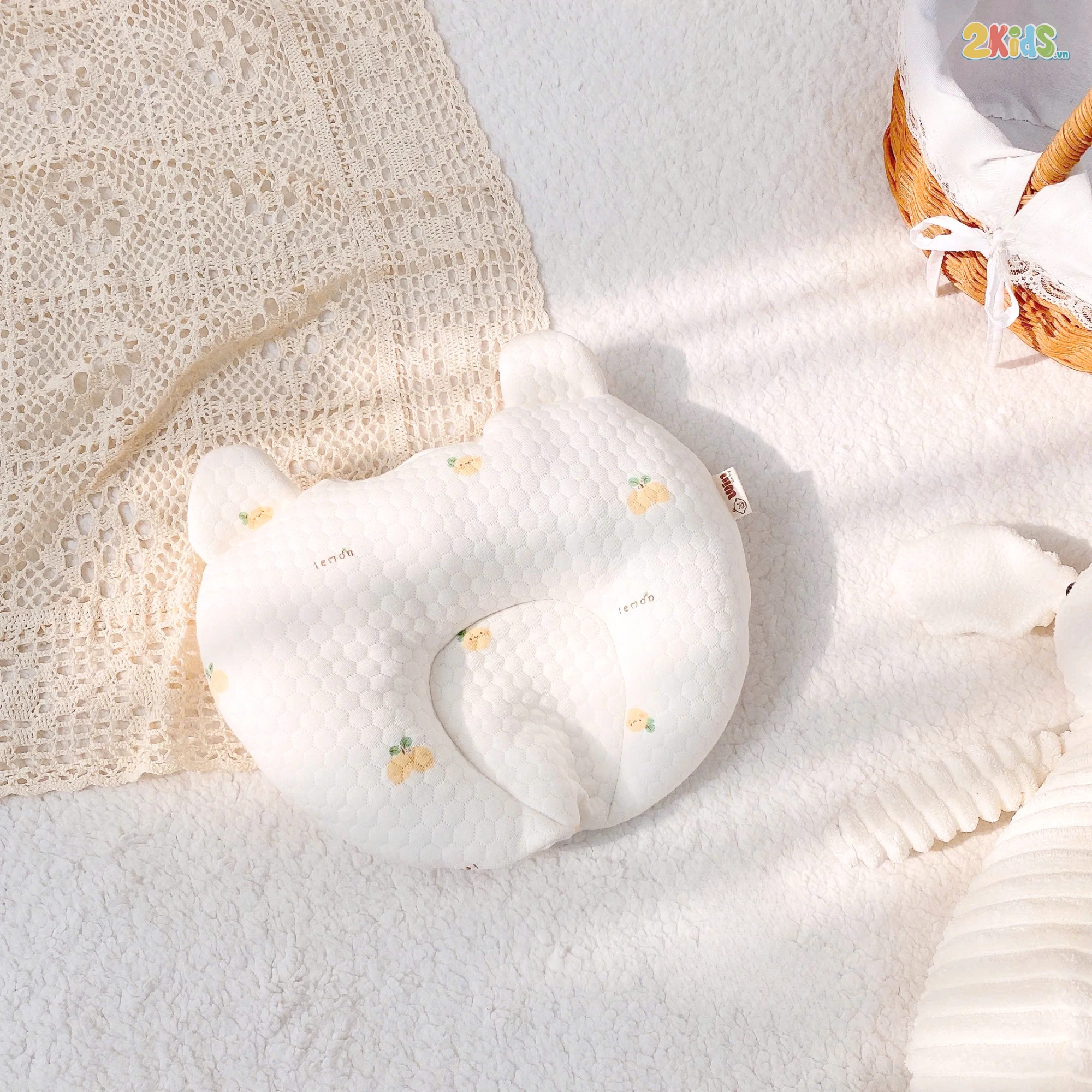Gối lõm sơ sinh Win trần bông