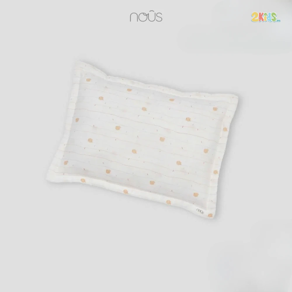 Gối Nous bông chữ nhật in hình hộp gấu