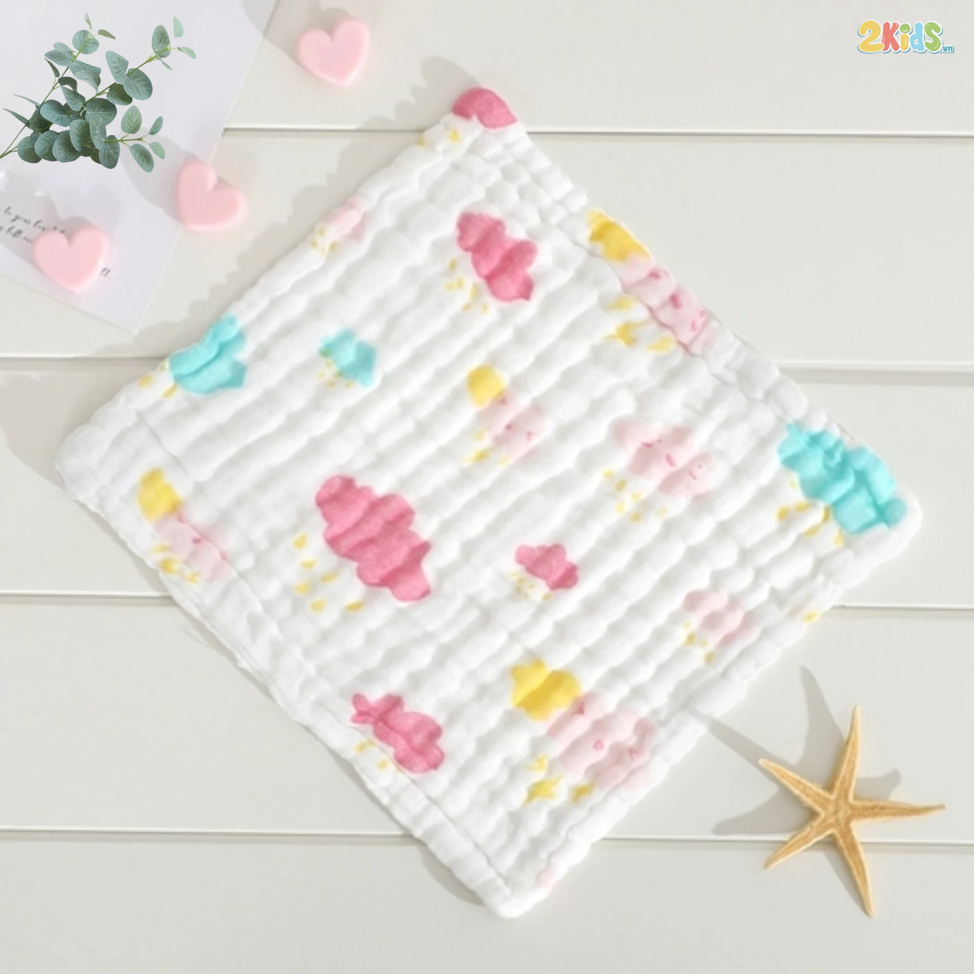 Khăn sữa xô Kiluta 6 lớp (Set 5c)