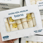 Khăn sữa xô Muslin Boona (Hộp 6 chiếc)