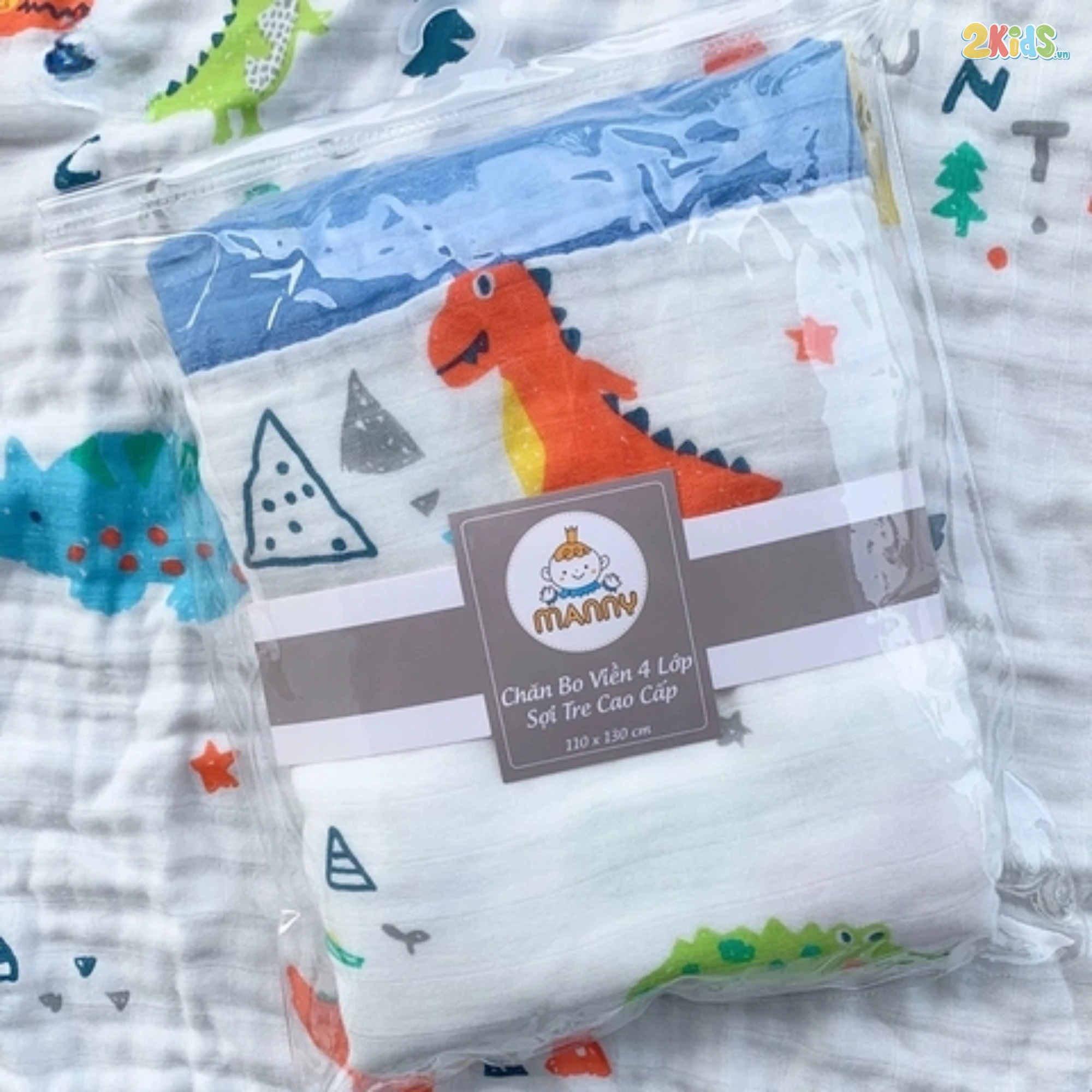 Khăn tắm sợi tre Manny 4 lớp bo viền