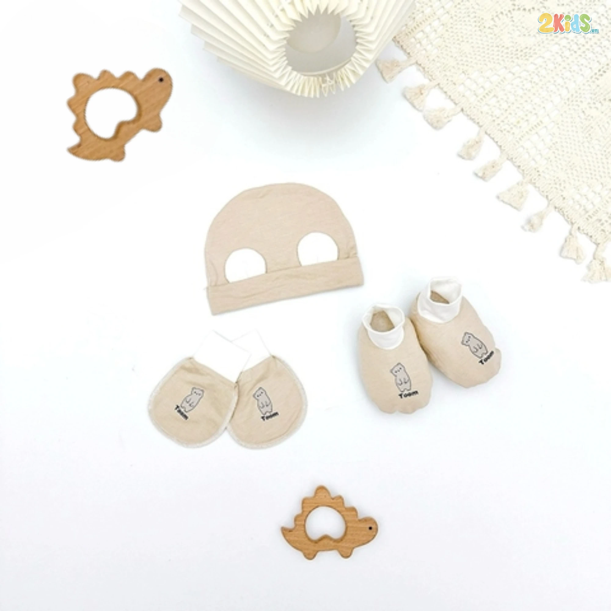 Set mũ bao tay bao chân Petit mềm mại