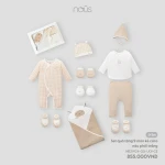 Set quà tặng sơ sinh 9 chi tiết Nous phối màu kẻ caro