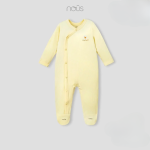 Bộ Body dài tay sơ sinh NOUS có tất màu vàng