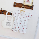 Bộ body sơ sinh cộc trắng in hình