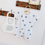 Bộ body sơ sinh cộc trắng in hình