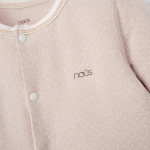 Bộ body sơ sinh Nous dài tay màu hồng chấm bi