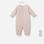 Bộ body sơ sinh Nous dài tay màu hồng chấm bi