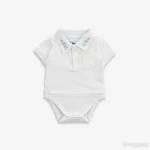 Bộ bodysuit sơ sinh Bu baby ngắn tay cổ Polo phối họa tiết