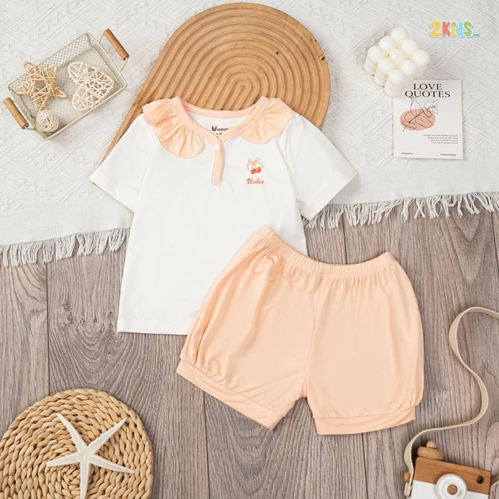 Bộ cộc tay bé gái cổ bèo