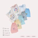 Bộ cộc tay cài vai Unchi Petit phối màu