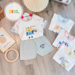 Bộ cộc tay cài vai Unchi Petit phối màu