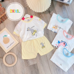 Bộ cộc tay cài vai Unchi Petit phối màu