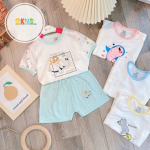 Bộ cộc tay cài vai Unchi Petit phối màu