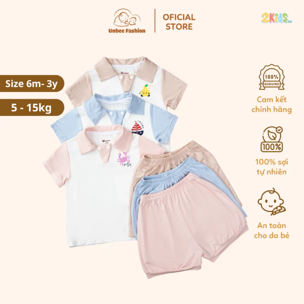 Bộ cộc tay có cổ in hình