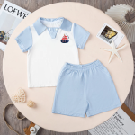 Bộ cộc tay có cổ in hình