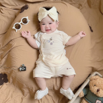 Bộ cộc tay sơ sinh cài lệch in hình