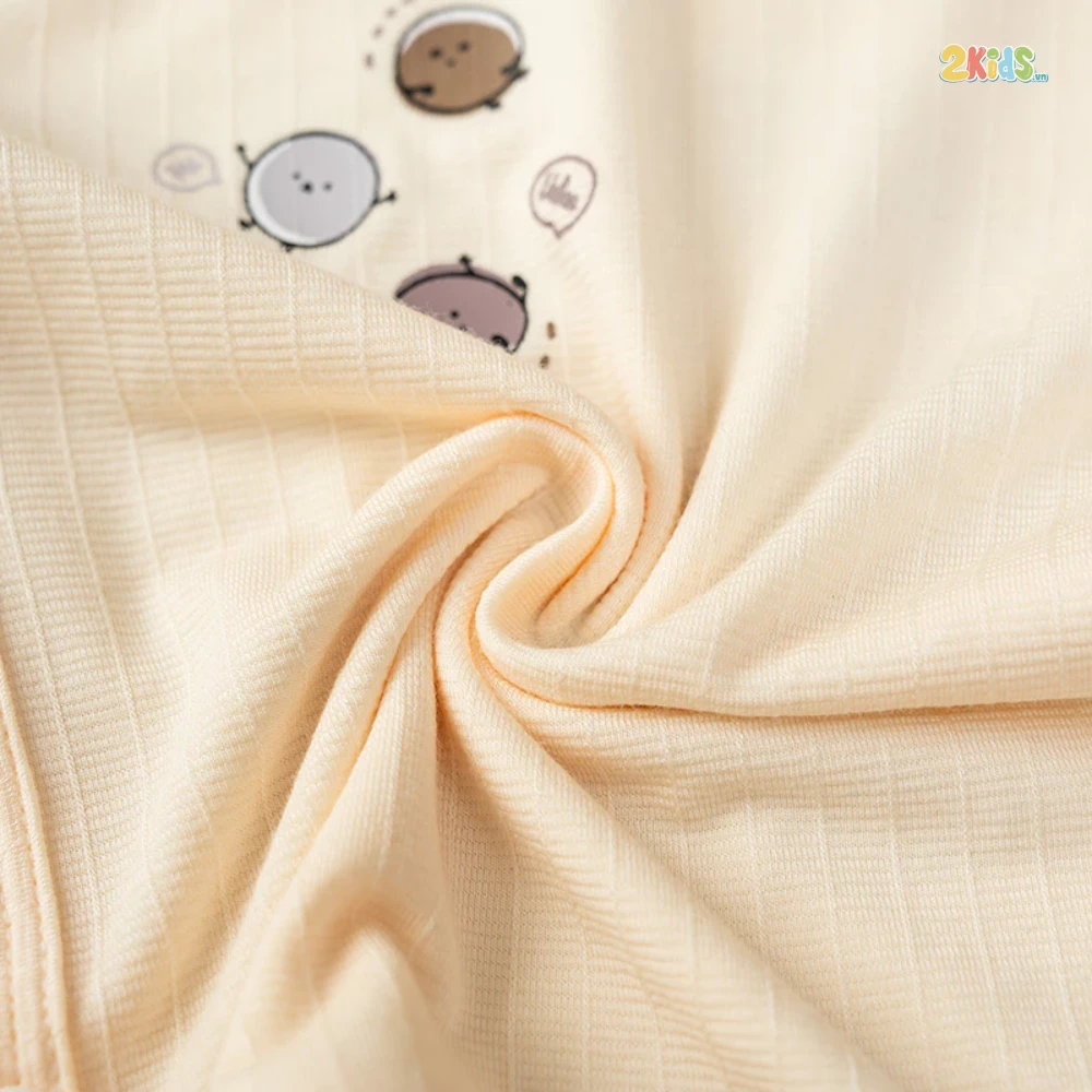 Bộ cộc tay sơ sinh cài lệch in hình