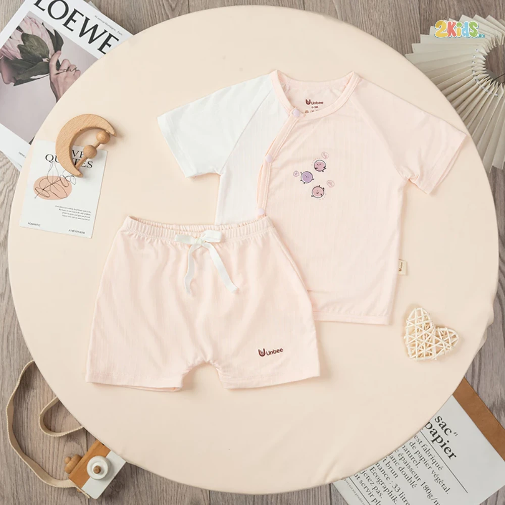 Bộ cộc tay sơ sinh cài lệch in hình