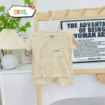 Bộ cộc tay sơ sinh Unchi in màu hoạ tiết