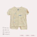 Bộ cộc tay sơ sinh Unchi in màu hoạ tiết