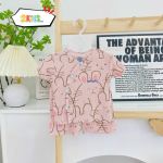 Bộ cộc tay sơ sinh Unchi in màu hoạ tiết