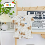 Bộ cộc tay sơ sinh Unchi in màu hoạ tiết