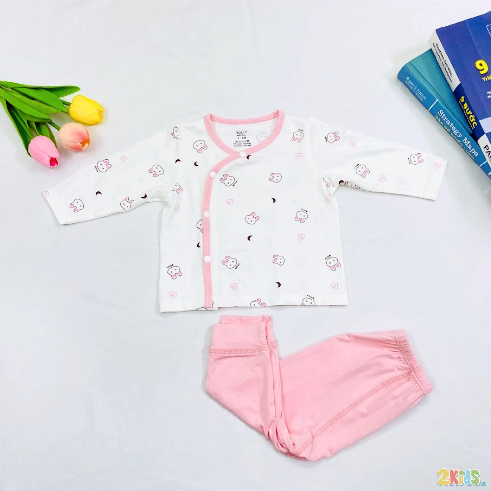 Bộ dài tay khuy bấm, chất liệu Petit siêu mát mịn