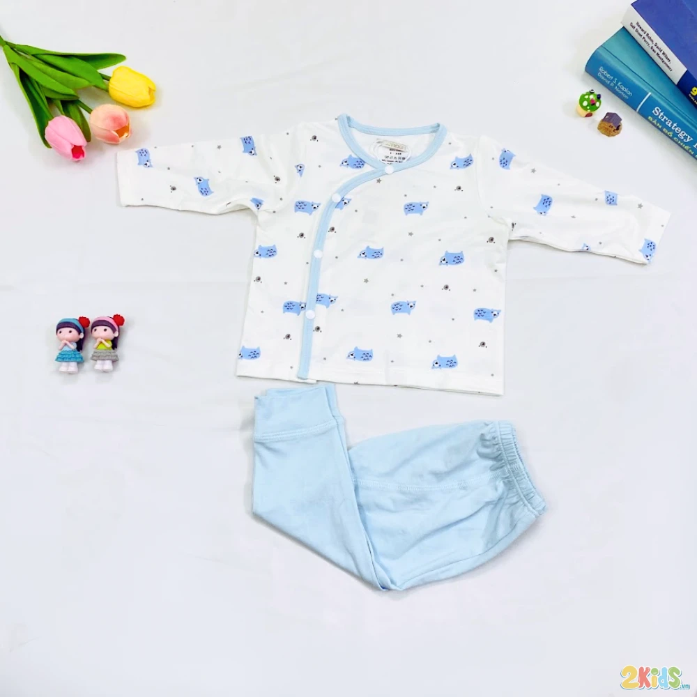 Bộ dài tay khuy bấm, chất liệu Petit siêu mát mịn