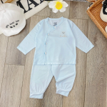 Bộ dài tay sơ sinh Unchi cài chéo mềm mịn