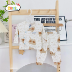 Bộ Quần Áo Sơ Sinh Unchi Dài Tay Thun Lạnh Cài Chéo